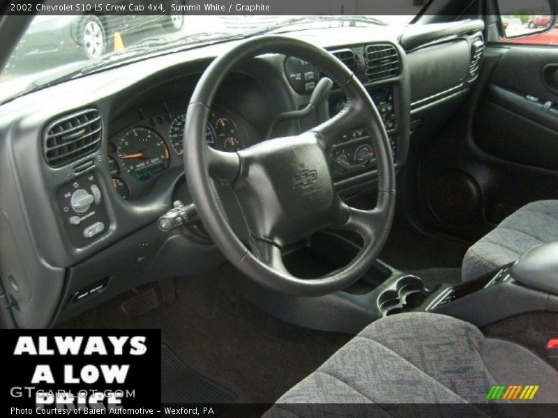 Summit White / Graphite 2002 Chevrolet S10 LS Crew Cab 4x4