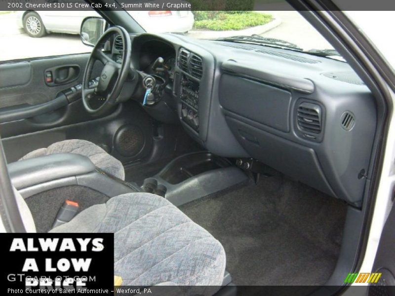 Summit White / Graphite 2002 Chevrolet S10 LS Crew Cab 4x4