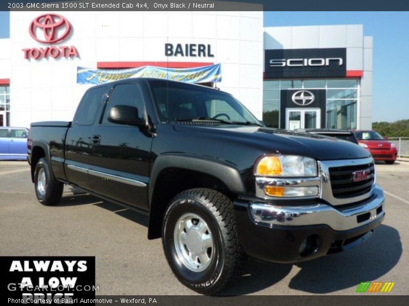 Onyx Black / Neutral 2003 GMC Sierra 1500 SLT Extended Cab 4x4