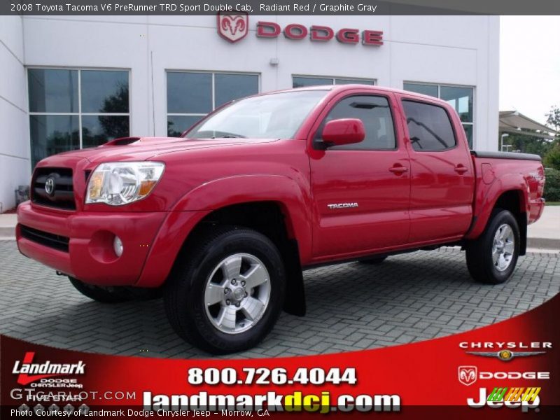 Radiant Red / Graphite Gray 2008 Toyota Tacoma V6 PreRunner TRD Sport Double Cab