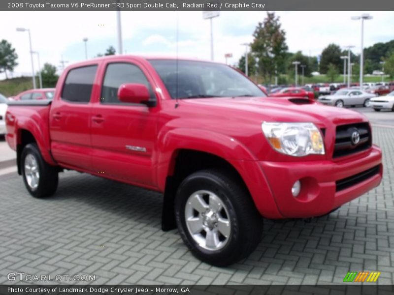 Radiant Red / Graphite Gray 2008 Toyota Tacoma V6 PreRunner TRD Sport Double Cab