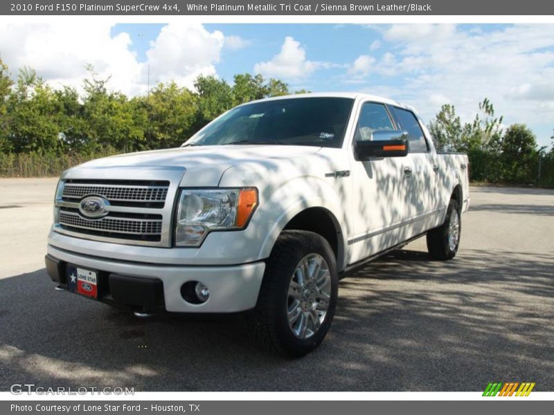 White Platinum Metallic Tri Coat / Sienna Brown Leather/Black 2010 Ford F150 Platinum SuperCrew 4x4