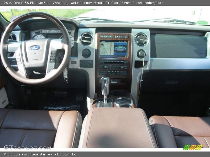 White Platinum Metallic Tri Coat / Sienna Brown Leather/Black 2010 Ford F150 Platinum SuperCrew 4x4