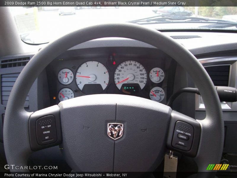 Brilliant Black Crystal Pearl / Medium Slate Gray 2009 Dodge Ram 2500 Big Horn Edition Quad Cab 4x4