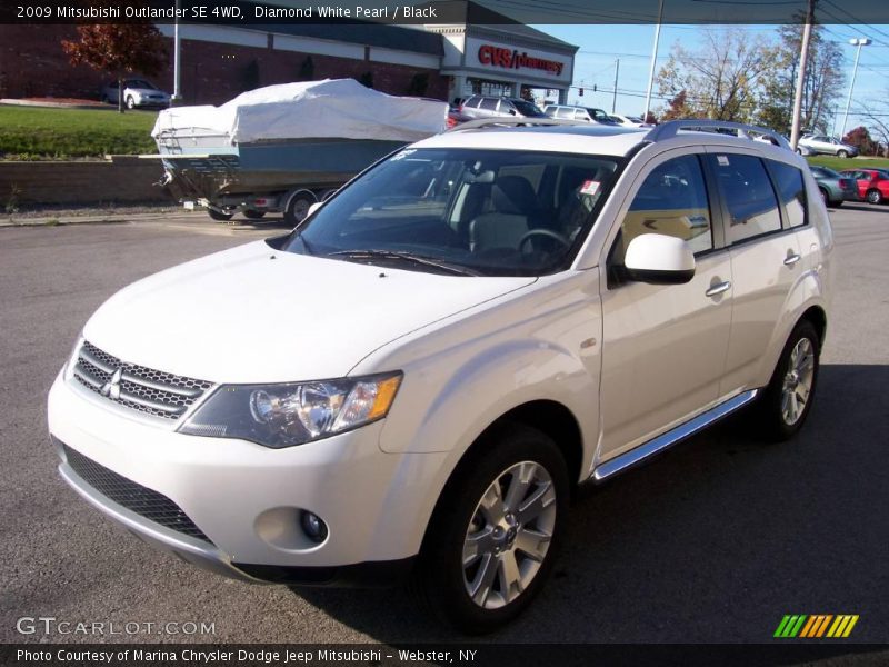 Diamond White Pearl / Black 2009 Mitsubishi Outlander SE 4WD