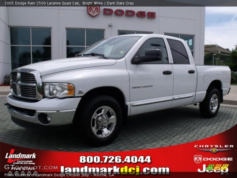 Bright White / Dark Slate Gray 2005 Dodge Ram 2500 Laramie Quad Cab