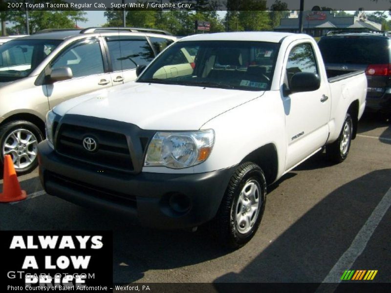 Super White / Graphite Gray 2007 Toyota Tacoma Regular Cab