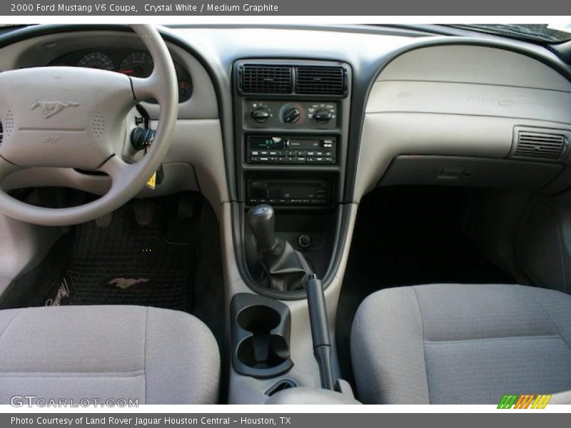 Crystal White / Medium Graphite 2000 Ford Mustang V6 Coupe