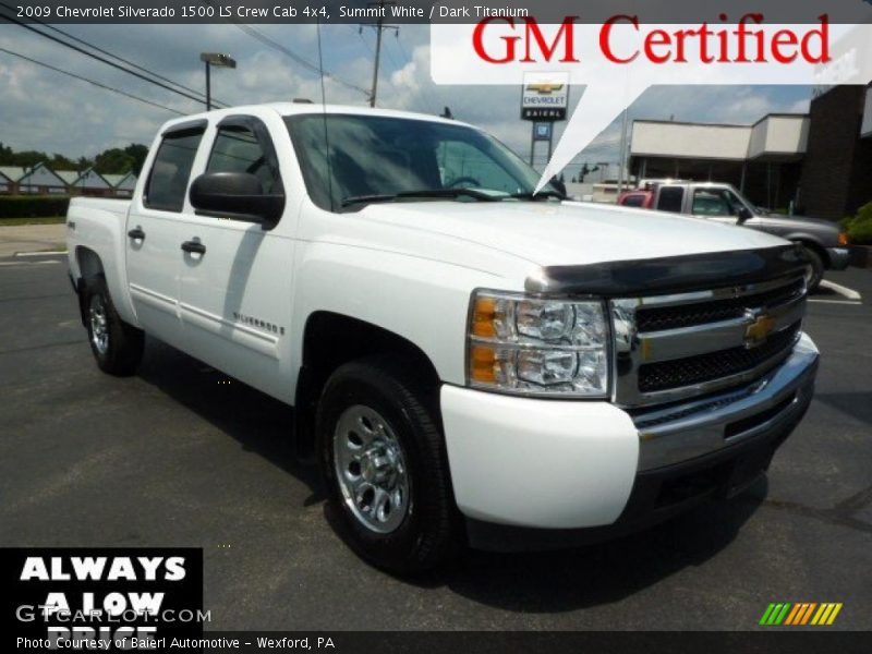 Summit White / Dark Titanium 2009 Chevrolet Silverado 1500 LS Crew Cab 4x4