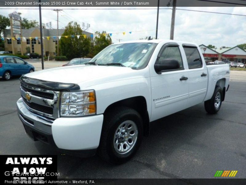 Summit White / Dark Titanium 2009 Chevrolet Silverado 1500 LS Crew Cab 4x4