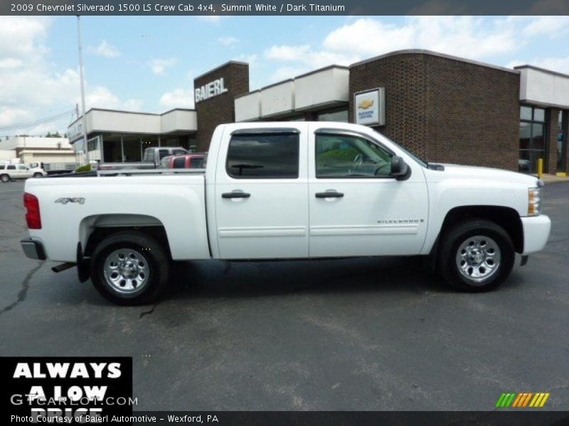 Summit White / Dark Titanium 2009 Chevrolet Silverado 1500 LS Crew Cab 4x4