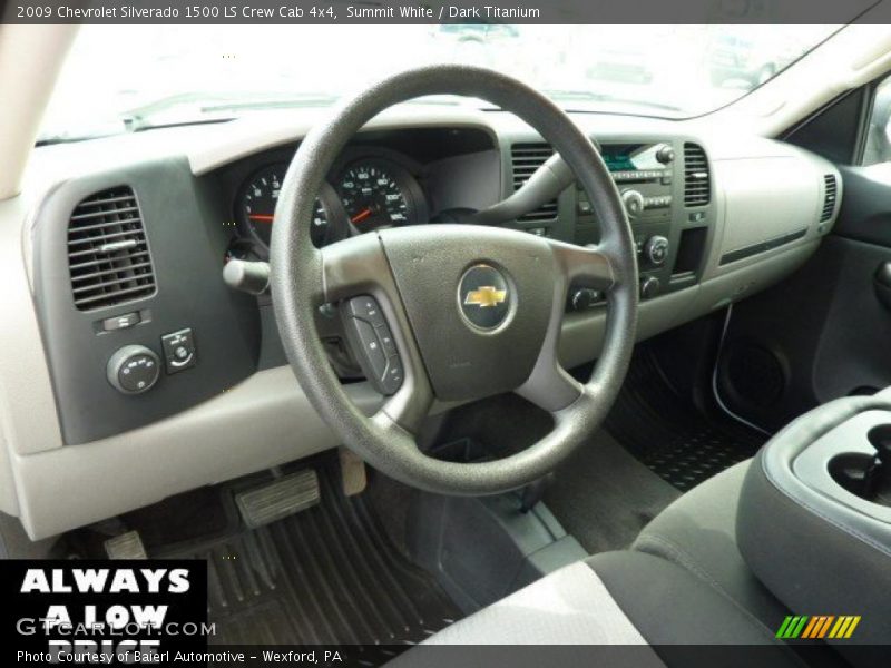 Summit White / Dark Titanium 2009 Chevrolet Silverado 1500 LS Crew Cab 4x4