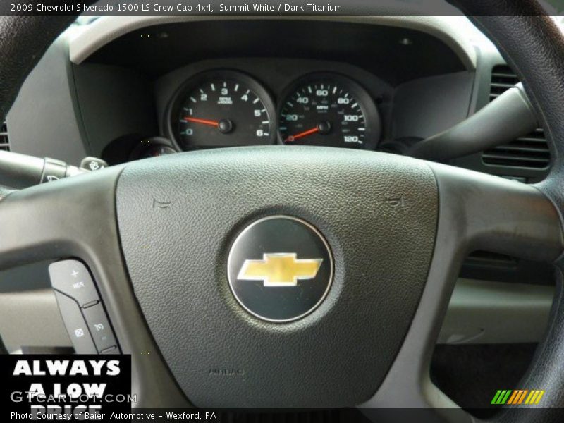 Summit White / Dark Titanium 2009 Chevrolet Silverado 1500 LS Crew Cab 4x4
