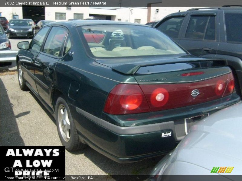 Medium Green Pearl / Neutral 2002 Chevrolet Impala LS