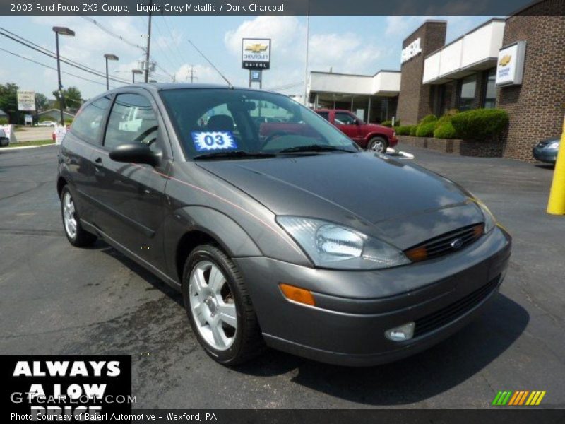 Liquid Grey Metallic / Dark Charcoal 2003 Ford Focus ZX3 Coupe