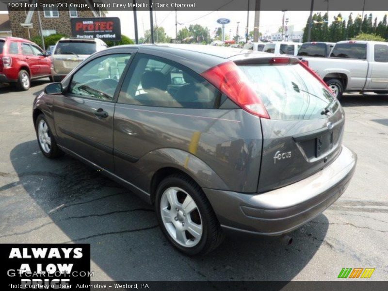 Liquid Grey Metallic / Dark Charcoal 2003 Ford Focus ZX3 Coupe