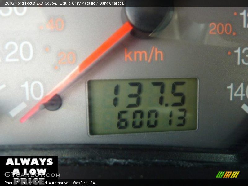 Liquid Grey Metallic / Dark Charcoal 2003 Ford Focus ZX3 Coupe