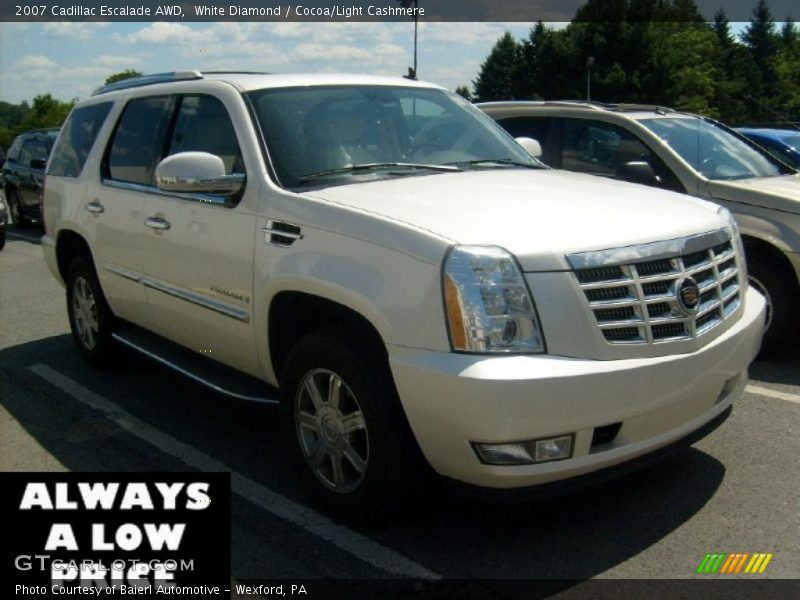White Diamond / Cocoa/Light Cashmere 2007 Cadillac Escalade AWD