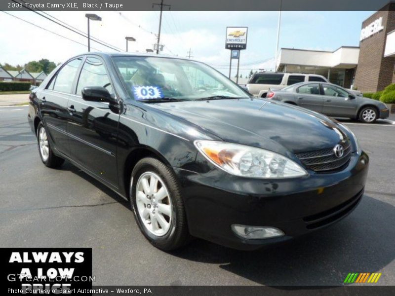 Black / Taupe 2003 Toyota Camry XLE