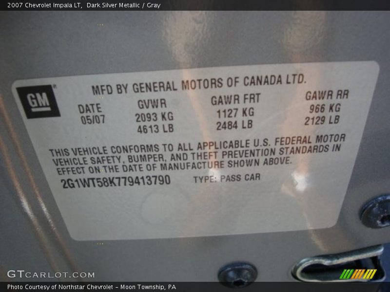 Dark Silver Metallic / Gray 2007 Chevrolet Impala LT