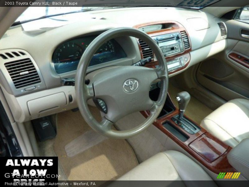 Black / Taupe 2003 Toyota Camry XLE