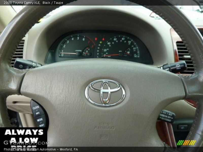 Black / Taupe 2003 Toyota Camry XLE