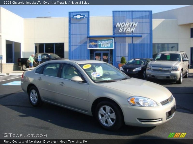 Gold Mist Metallic / Neutral Beige 2008 Chevrolet Impala LT
