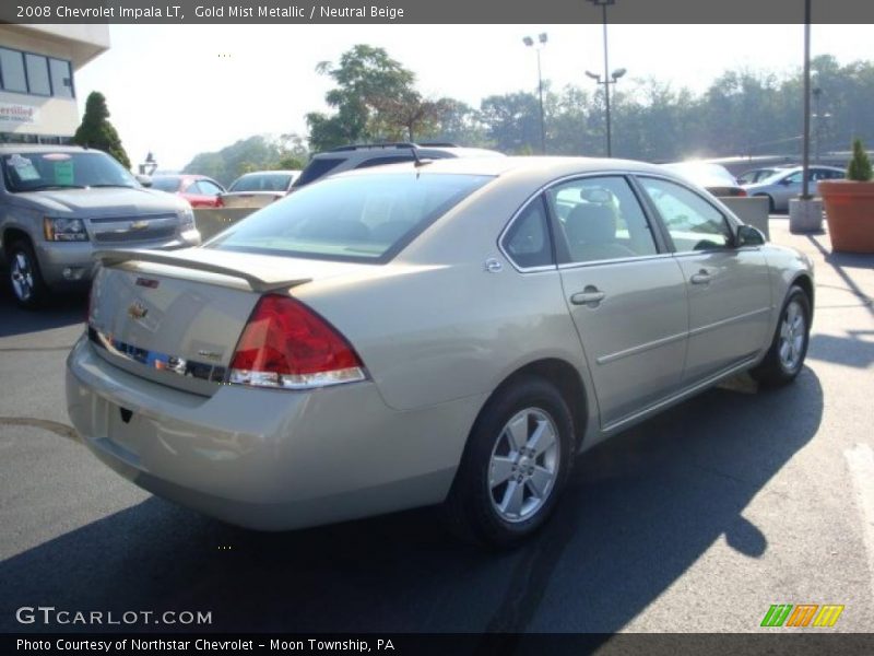 Gold Mist Metallic / Neutral Beige 2008 Chevrolet Impala LT