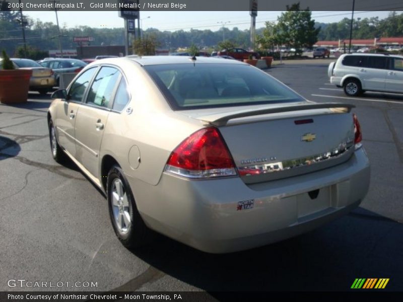 Gold Mist Metallic / Neutral Beige 2008 Chevrolet Impala LT