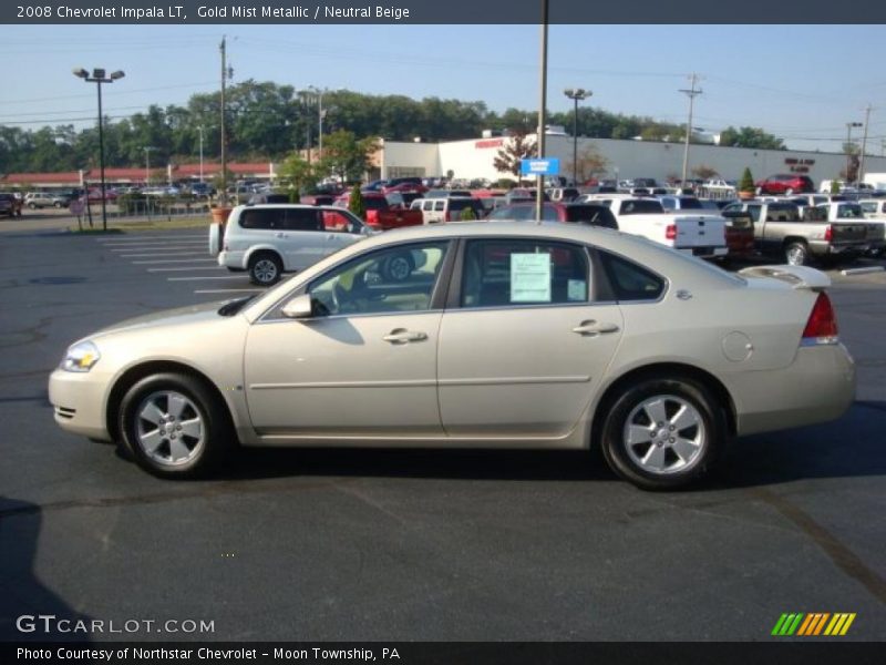 Gold Mist Metallic / Neutral Beige 2008 Chevrolet Impala LT