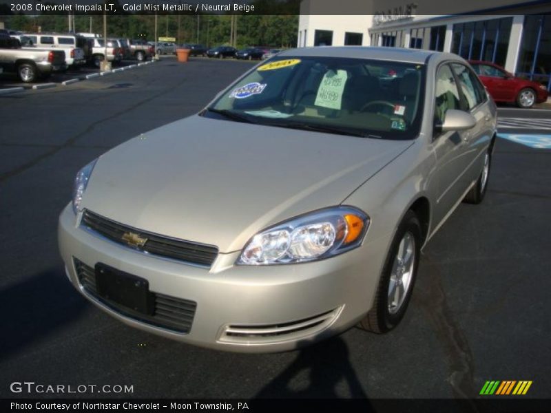 Gold Mist Metallic / Neutral Beige 2008 Chevrolet Impala LT