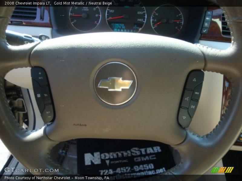 Gold Mist Metallic / Neutral Beige 2008 Chevrolet Impala LT