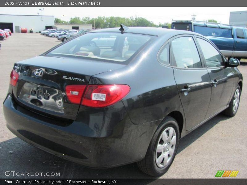 Black Pearl / Beige 2009 Hyundai Elantra GLS Sedan