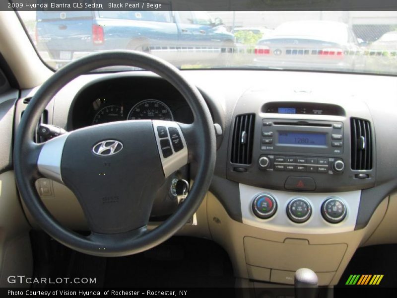 Black Pearl / Beige 2009 Hyundai Elantra GLS Sedan