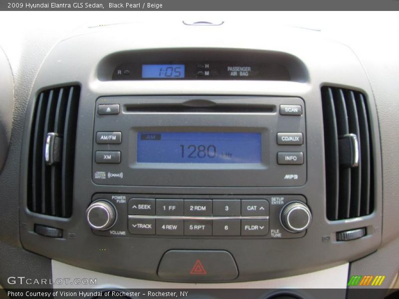 Black Pearl / Beige 2009 Hyundai Elantra GLS Sedan