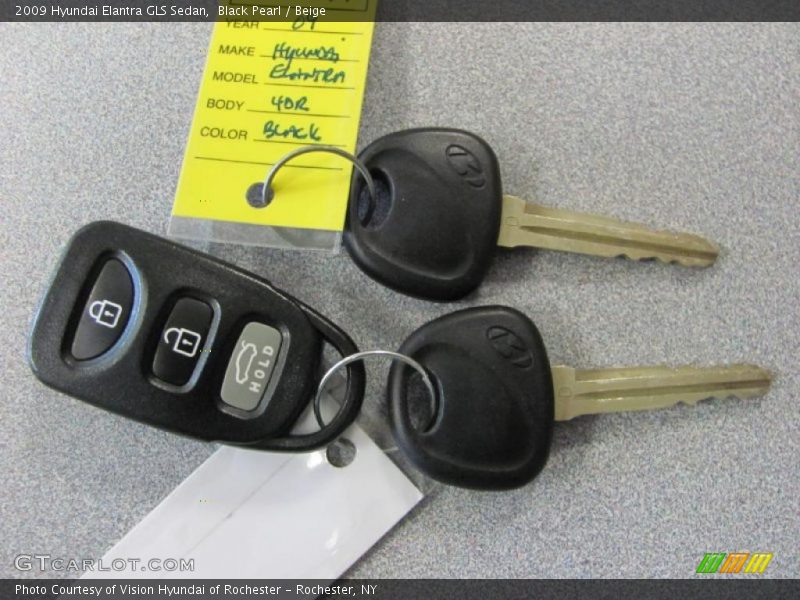 Black Pearl / Beige 2009 Hyundai Elantra GLS Sedan