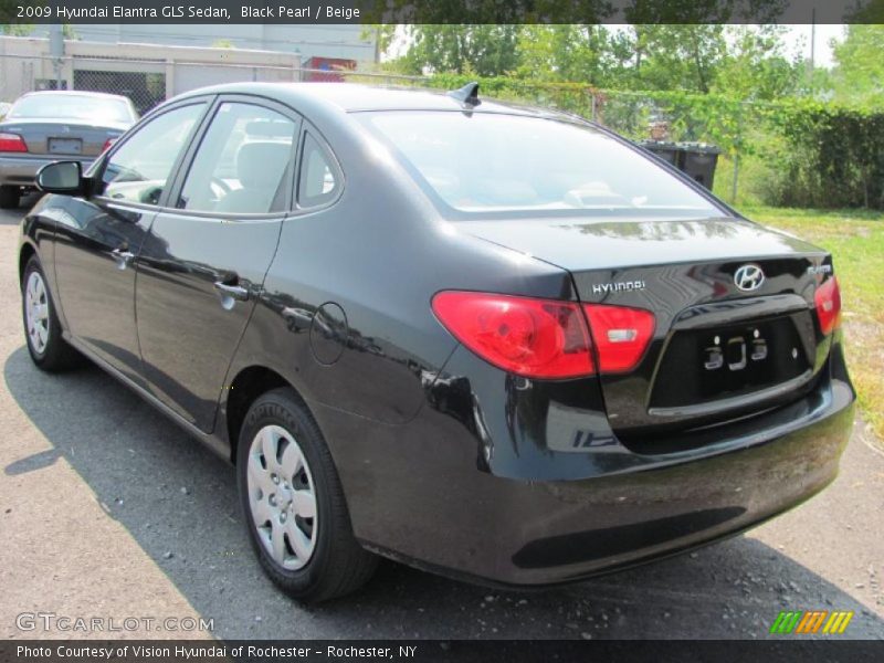 Black Pearl / Beige 2009 Hyundai Elantra GLS Sedan