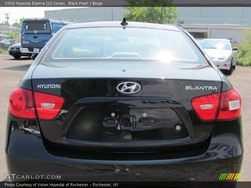 Black Pearl / Beige 2009 Hyundai Elantra GLS Sedan
