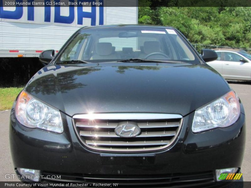 Black Pearl / Beige 2009 Hyundai Elantra GLS Sedan