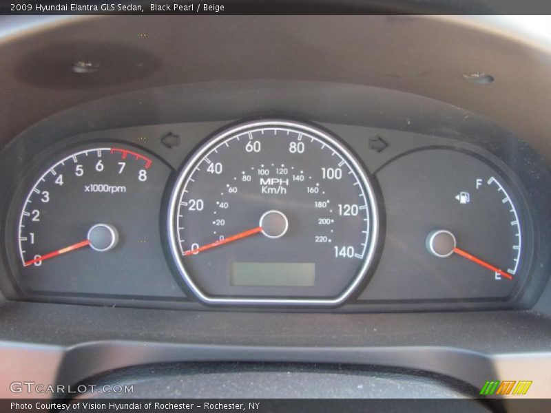 Black Pearl / Beige 2009 Hyundai Elantra GLS Sedan