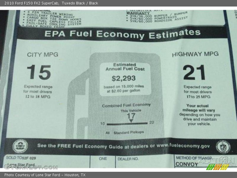 Tuxedo Black / Black 2010 Ford F150 FX2 SuperCab