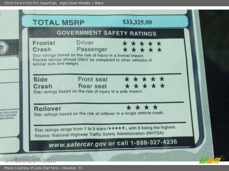 Ingot Silver Metallic / Black 2010 Ford F150 FX2 SuperCab