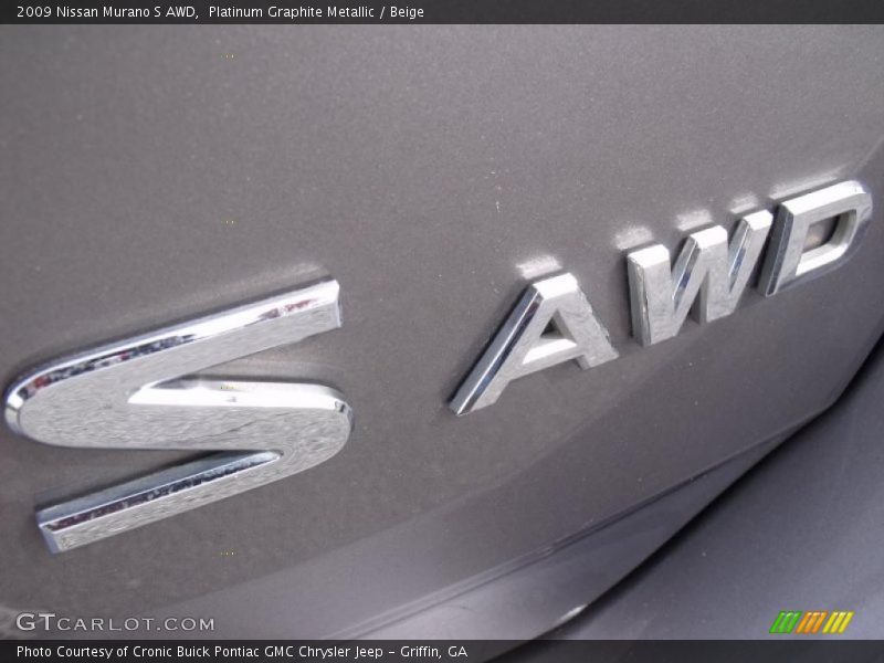 Platinum Graphite Metallic / Beige 2009 Nissan Murano S AWD