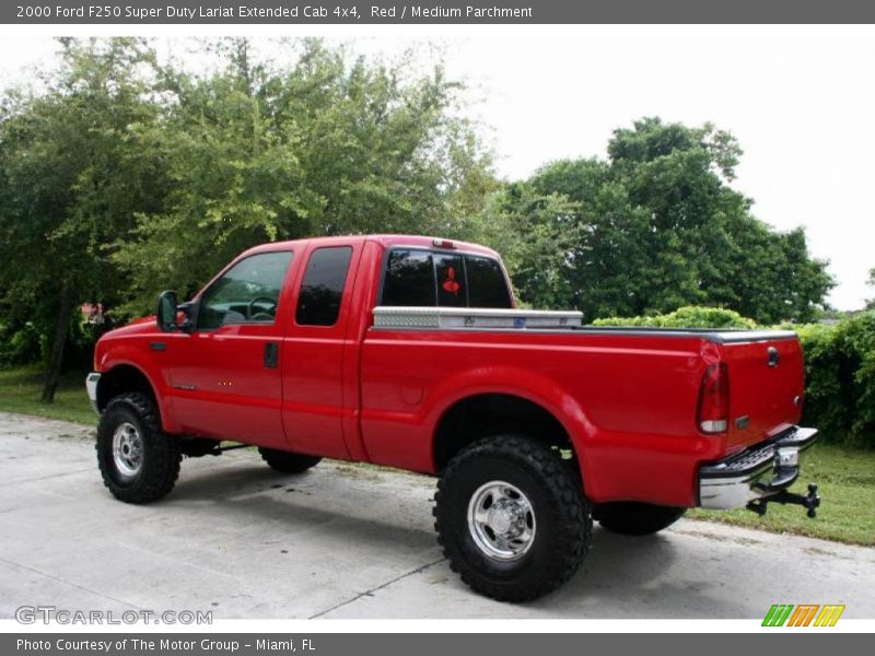 Red / Medium Parchment 2000 Ford F250 Super Duty Lariat Extended Cab 4x4
