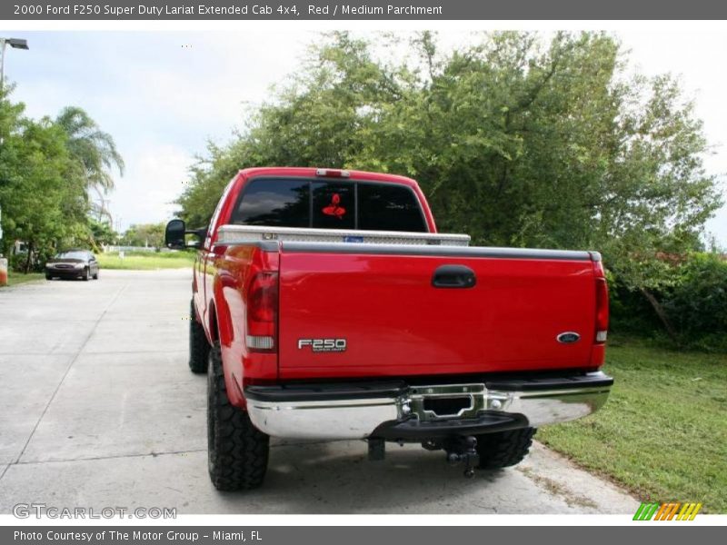 Red / Medium Parchment 2000 Ford F250 Super Duty Lariat Extended Cab 4x4