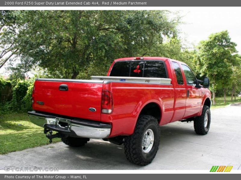 Red / Medium Parchment 2000 Ford F250 Super Duty Lariat Extended Cab 4x4