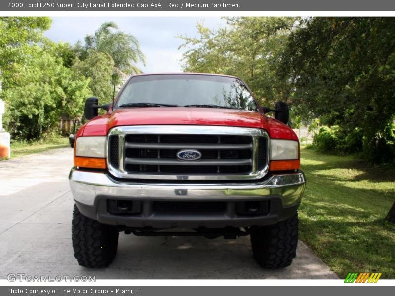 Red / Medium Parchment 2000 Ford F250 Super Duty Lariat Extended Cab 4x4