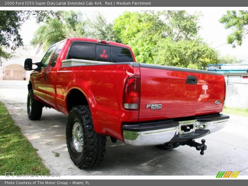 Red / Medium Parchment 2000 Ford F250 Super Duty Lariat Extended Cab 4x4