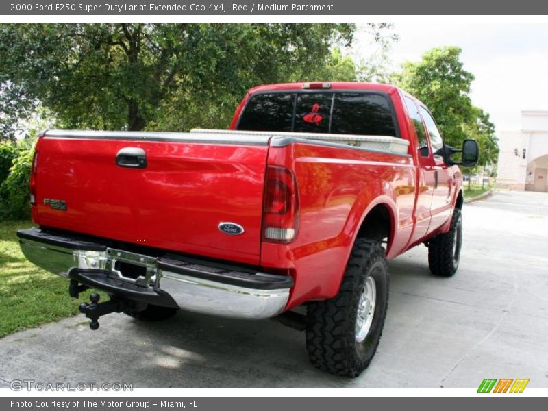 Red / Medium Parchment 2000 Ford F250 Super Duty Lariat Extended Cab 4x4