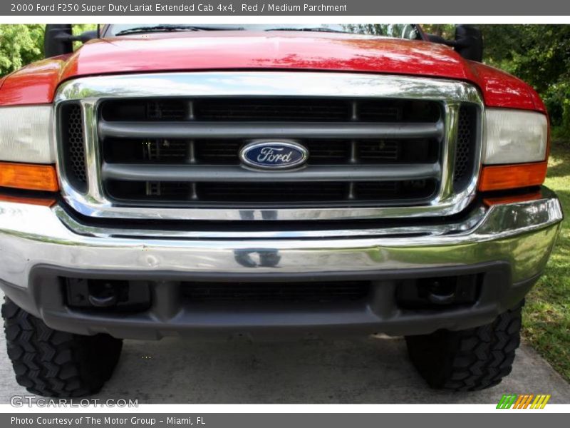 Red / Medium Parchment 2000 Ford F250 Super Duty Lariat Extended Cab 4x4